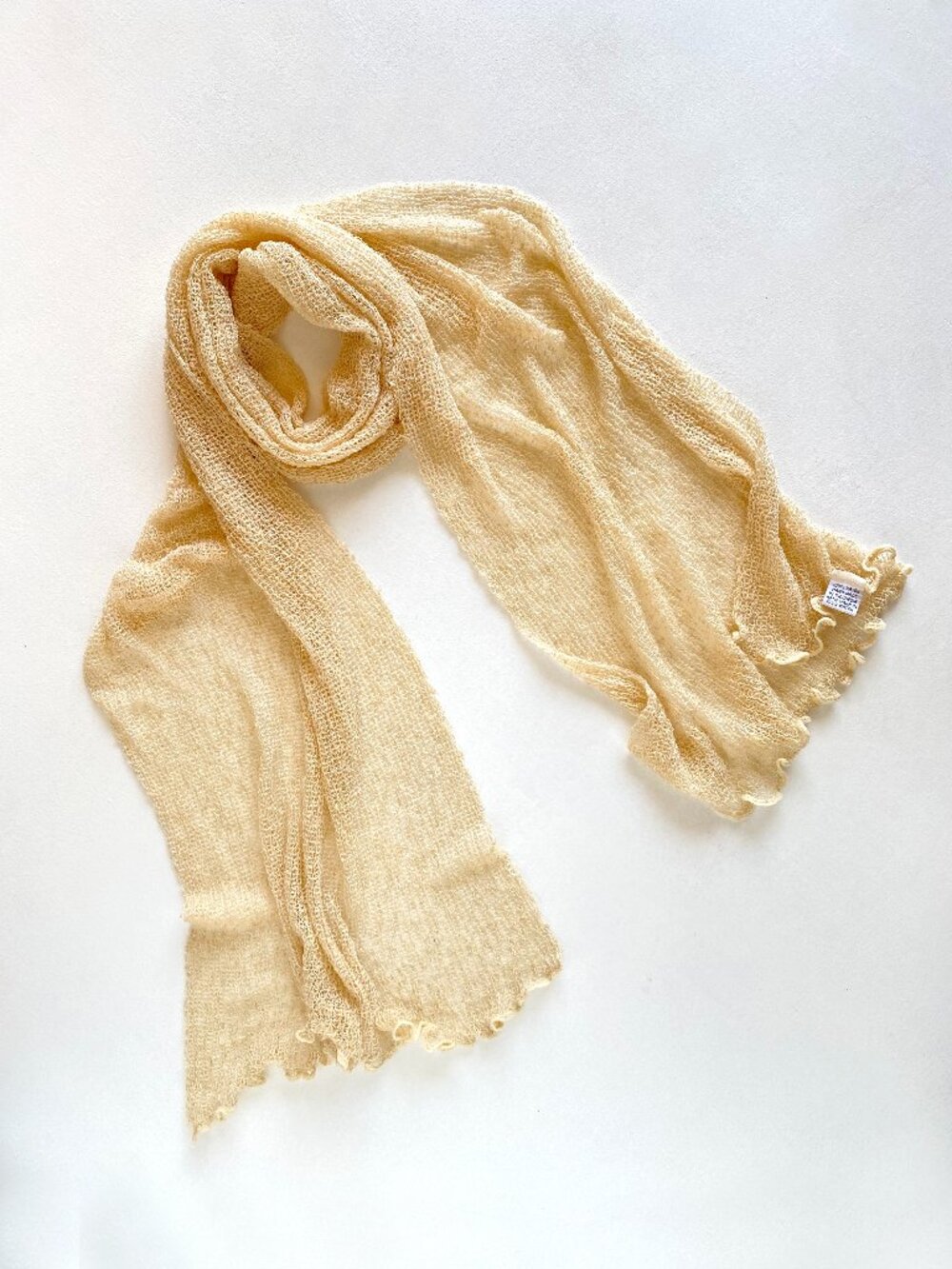 Summer Scarf Knitwear Rayon Wrap Rectangular Beige 12"x63"